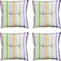 Madison -  Zitkussen Righe purple - Ca. 50x50 cm - Set van 4