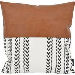 Sierkussen Vida Nova #4 | 45 x 45 cm | Katoen / PU Leder