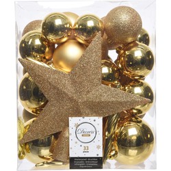 Kerstboomversiering Mix 33 st. - Licht Goud