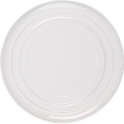 Clayre & Eef Dinerbord  Ø 28 cm Wit Keramiek Rond Eetbord