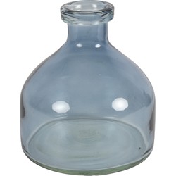 Countryfield Bloemenvaas Low Bottle - transparant blauw - glas - D18 x H20 cm - Buikfles - Vazen