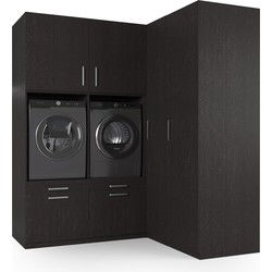 Wasophoogte Wasmachine Kast Milan - Ébène Zwart