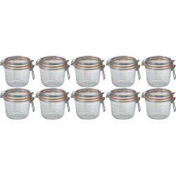 10x Luchtdichte weckpotten transparant glas 500 ml - Weckpotten