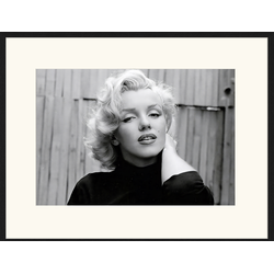 Any Image Print 'Marilyn Monroe' - Schilderij - Wanddecoratie - Inclusief beukenhouten lijst - Poster - 73x93cm - Zwarte lijst met Passe Partout