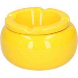 Cepewa Stormasbak - geel - rond - 11 cm - keramiek - asbak buiten - Asbakken