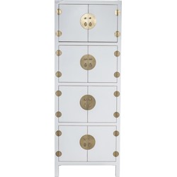 Fine Asianliving Chinese Kast Snow Wit B67xD45xH180cm - Orientique