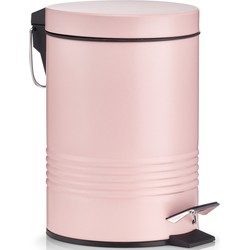 Zeller Pedaalemmer - roze - 3 liter - 17 x 25 cm - kleine prullenbak - Pedaalemmers