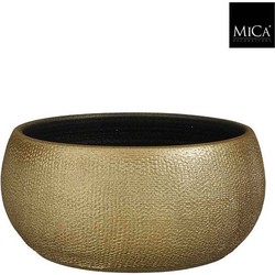 Mica Decorations Bloempot Porto - 27x27x13 cm - Terracotta - Goud,Metallic