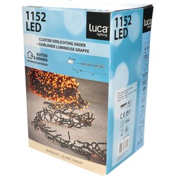 Luca Lighting Kerstverlichting - 1152 lampjes - afstandsbediening - warm wit - 8 m - clusterverlichting - Kerstverlichting kerstboom