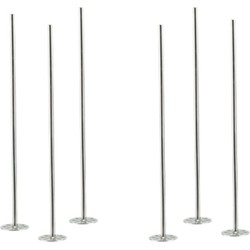 6x stuks Cocktailstampers/roerstaafjes RVS 21 cm - Herbruikbare cocktailroerders - Cocktailprikkers