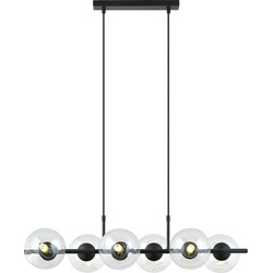 moderne hanglamp Bernardi Zwart 6-lichts