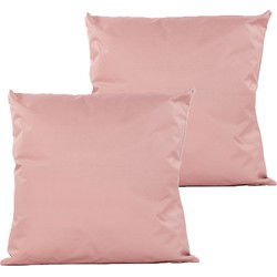 Anna's Collection Sierkussen voor binnen en buiten - 2x - oud roze - 45 x 45 cm - tuinkussen - Sierkussens