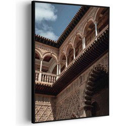 Muurwerken Akoestisch Schilderij - Koninklijk Paleis van Sevilla - Geluidsdempend Wandpaneel - Wanddecoratie - Geluidsisolatie - PRO (AW 0.90) XXL (107X150)