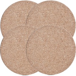 4x Kurken ronde onderzetters voor pannen/schalen 17 x 1 cm - Panonderzetters