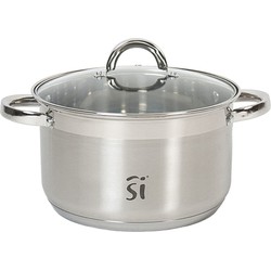 San Ignacio Luxe kookpan - 1x - glazen deksel - RVS/glas - 28 cm - 9 liter - Kookpannen