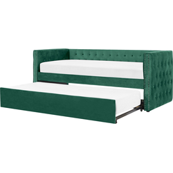 GASSIN - Onderschuifbed - Smaragdgroen - 90 x 200 cm - Fluweel