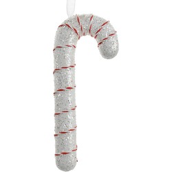 Clayre & Eef Kersthanger Zuurstok 17 cm Wit Kunststof