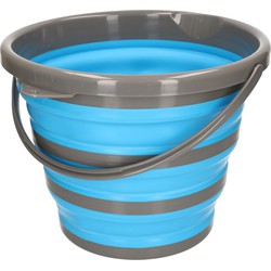 Opvouwbare emmer blauw/grijs 10 liter - Emmers