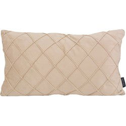 Sierkussen Velvet Cross Beige | 30 x 50 cm | Velvet/Polyester