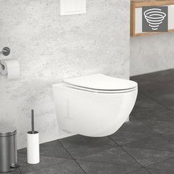 Keramisch wandcloset, 53,5 cm lang, randloos met soft-close Luxebath