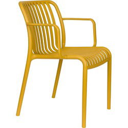 Housecraft Living Mante Tuinstoelen Armleuning Kunststof Geel - Set van 4