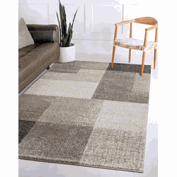 Belos Modern Beige vloerkleed - Geblokt