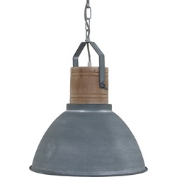 Mexlite hanglamp Emile - grijs - metaal - 38 cm - E27 fitting - 7781GR