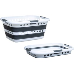 5Five Wasmand opvouwbaar - 2x - kunststof - 45L - 62 x 45 x 27 cm - Wasmanden