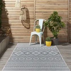 Hilaria Buitenkleed Donkergrijs vloerkleed - Voor Binnen & Buiten - 80 X 250 CM