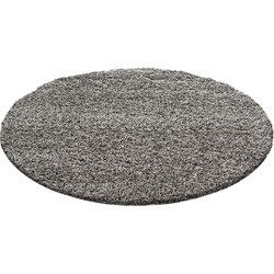 Tapijtenloods Basic Rond Shaggy vloerkleed Taupe Hoogpolig- 200 CM ROND