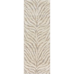 Boho Zebra Loper Gang CYBELE - Grijs/Beige - 80x220 cm 