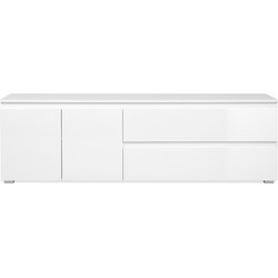 TV-meubel met 2 deuren, 1 plank en 2 laden L180 cm - PRETORIA