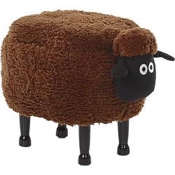 Beliani SHEEP - Dierenhocker-Bruin-Polyester