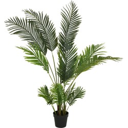 Groene Areca/goudpalm palmen kunstplanten 150 cm met zwarte pot - Kunstplanten