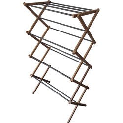Luzzo® Wasrek Inklapbaar van Hardhout met Staal - Droogrek 10 mtr droogruimte