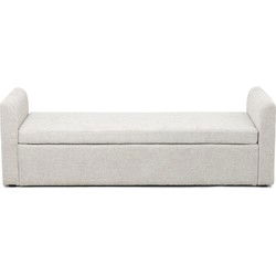 Opbergbank Stof Beige - 2 Zitplekken - 151x45x50cm - Calvin