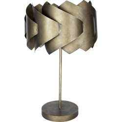 PTMD Arix Gold metal table lamp round layered shade