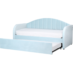 EYBURIE - Onderschuifbed - Lichtblauw - 90 x 200 cm - Fluweel