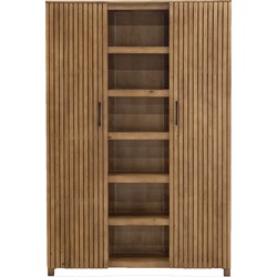 Wandkast Naturel Mangohout - 140x40x210cm - Tobi