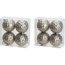 8x Luxe zilveren kunststof kerstballen 8 cm kerstboomversiering - Kerstbal