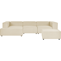 Beliani APRICA - Modulaire Sofa-Beige-Linnen