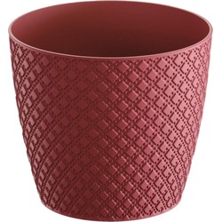 Bloempot/plantenpot van kunststof orient rood D15.7 en H13.8 cm - Plantenpotten