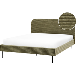 FLAYAT  - Tweepersoonsbed - Groen - 160 x 200 cm - Corduroy