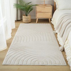 Japandi vloerkleed - Mystic Grooves Beige - 140x200 cm