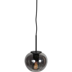 Mexlite - hanglamp - HaloSwap - zwart - glas smoke glas - bedlampje - E27 - 4291ZW