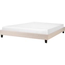 Beliani ROANNE - Tweepersoonsbed-Beige-Polyester