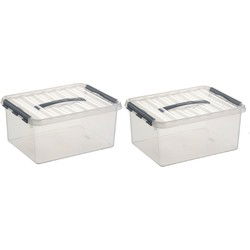 Sunware opbergbox - 4x stuks - transparant - 15L - 40 x 30 x 18 cm - Opbergbox