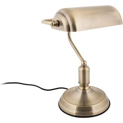 Leitmotiv - Bureaulamp - Table Lamp Bank Brushed Gold