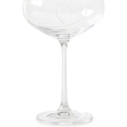 Riviera Maison champagnecoupe, champagneGlas With Love Coupe - Transparant - Glas 400 ml - 1 stuk