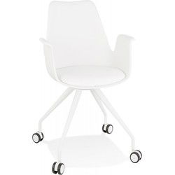 Bureaustoel met armleuningen SPLIT 60x60x89 cm Wit